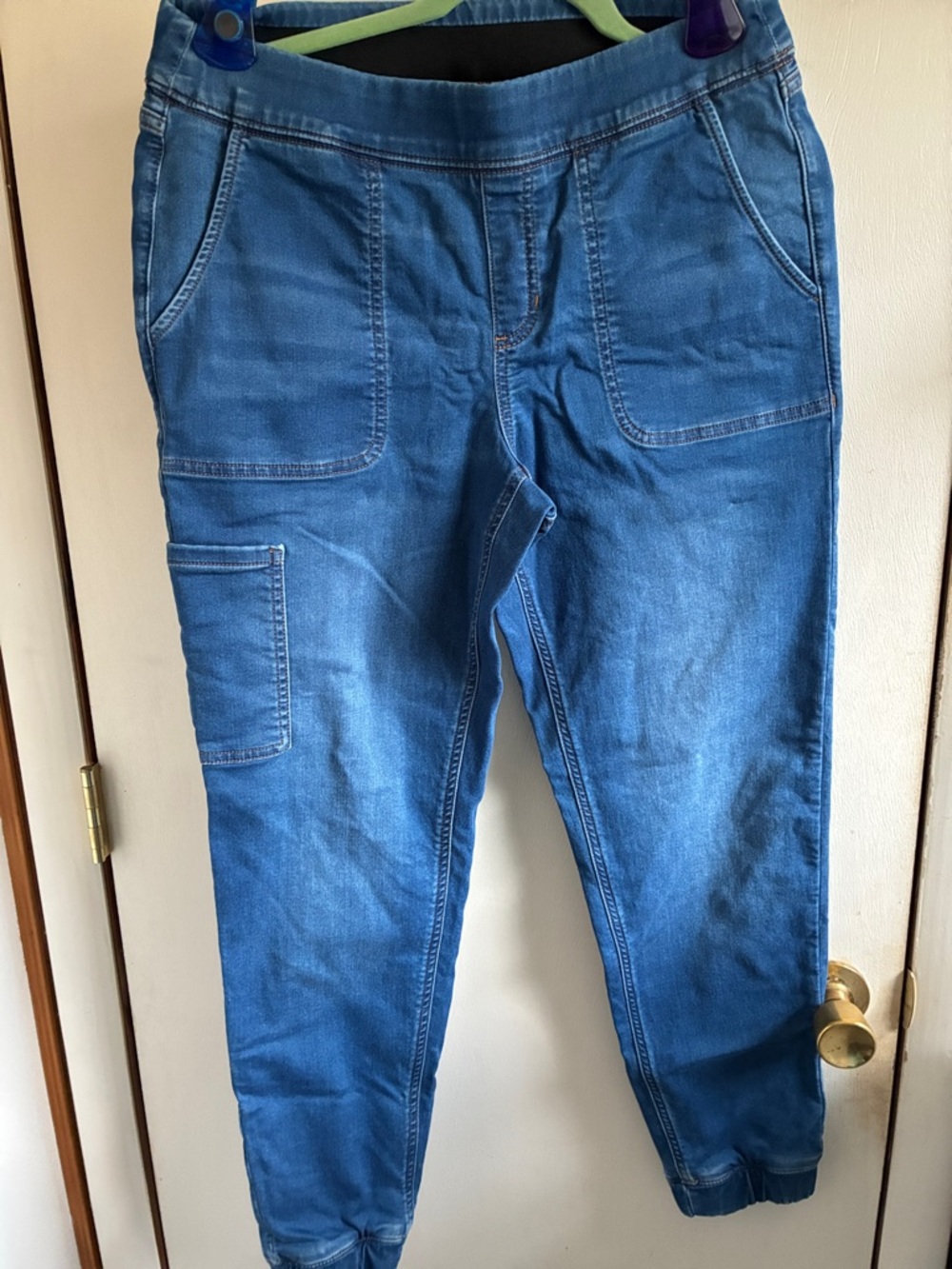 Women's Blue Denim Jeggings with Utility Pocket